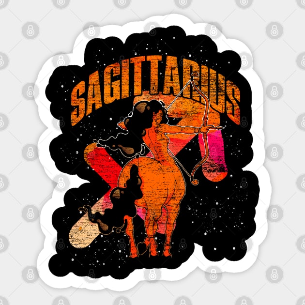 Sagittarius Grunge Zodiac Signs Sticker by ShirtsShirtsndmoreShirts